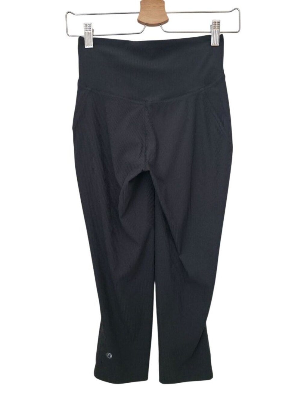 Lululemon Base Pace High-Rise Black Ribbed Nulux 7/8 Athletic Tights Leggings 4 - Picture 2 of 9